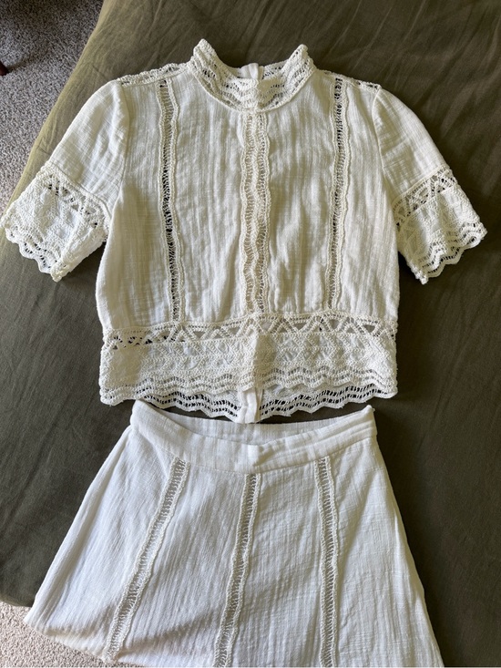 Zara Dresses & Skirts - Zara cotton lace crochet top and skirt